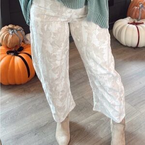 Peach Love California Cream & Brown Leaf Camo Pants